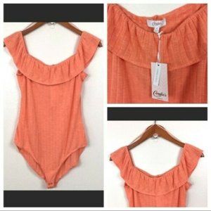 NWT Candie's Off-The-Shoulder Marilyn Bodysuit Top